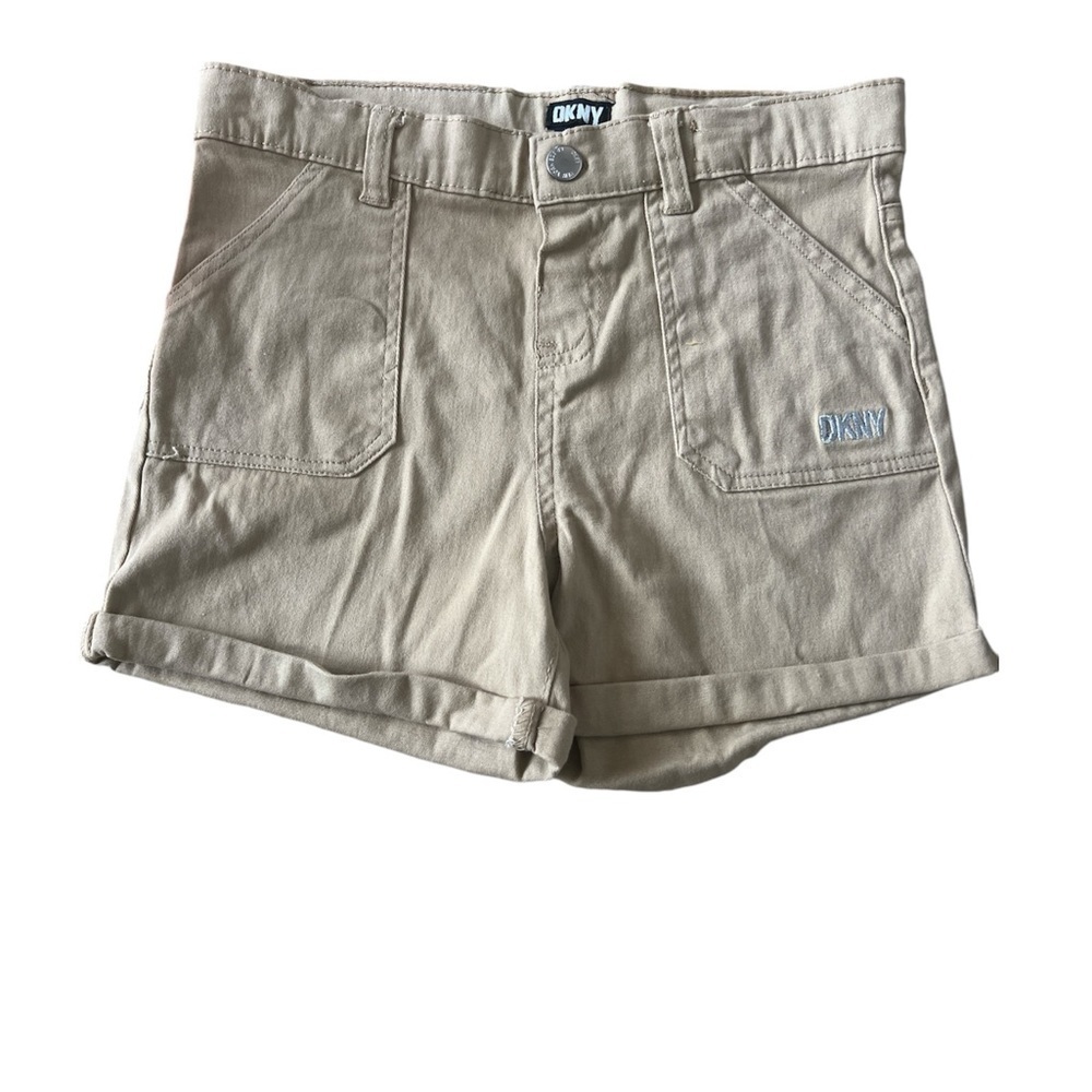 DKNY Khaki shorts. Girls 14. NWOT. Pen mark on back pocket. See pictures